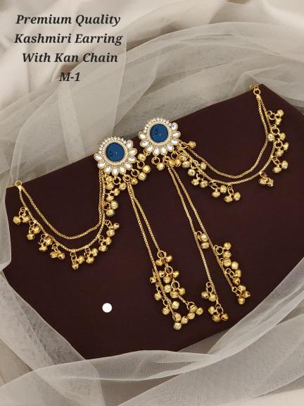 Premium quality kashmiri earring with kan chain m 1 Wholesale jwellery suppliers in Surat